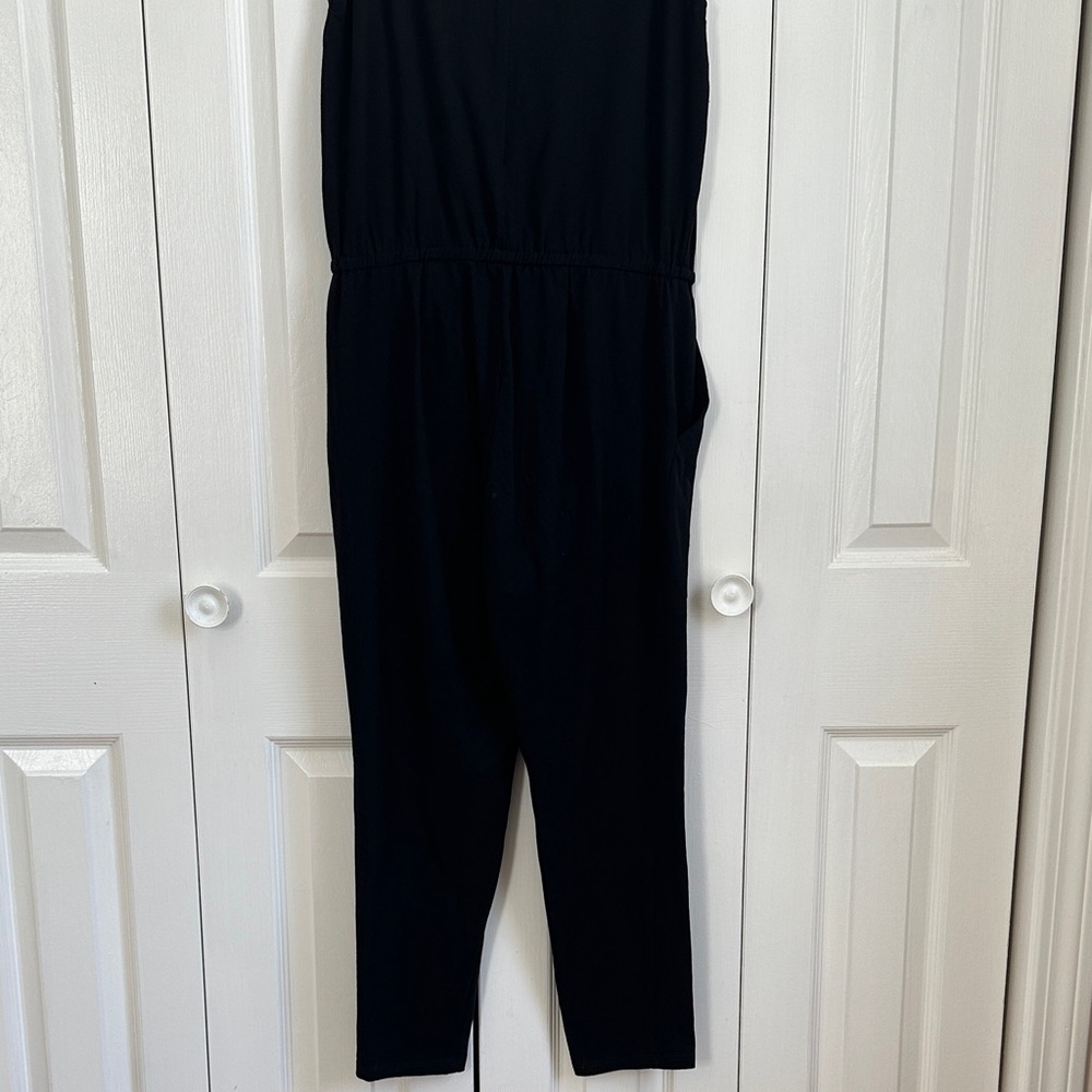 Eileen Fisher Sleeveless Drawstring Waist Jumpsuit Black Petite PP - Picture 10 of 12